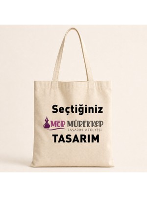 Seçtiğin Mor Mürekkep Baskılı Bez Çanta