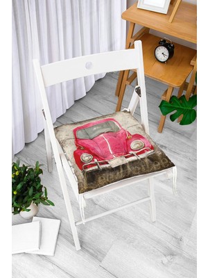 Rem Home Rengirenk Dekoratif Sandalye Minderi Beyaz Kare 40 x 40 cm Mutfak Balkon Oturma Minderi