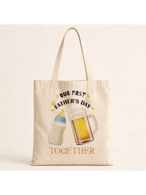 Mor Mürekkep Together Biberon Baskılı Bez Çanta
