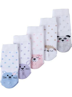 Hellobaby Kız Bebek 5li Soket Çorap Hayvan Baskılı
