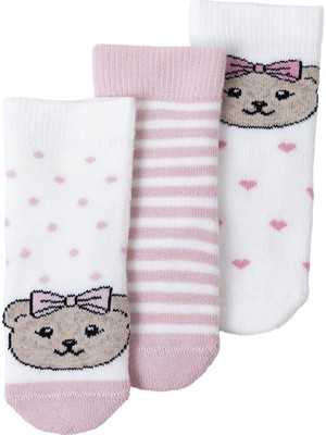 Hellobaby Kız Bebek 3lü Havlu Çorap