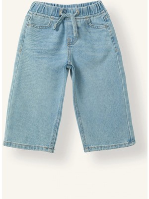 DeFacto Wide Leg Beli Lastikli Bağcıklı Jean Pantolon Kız Bebek H7103A526AU