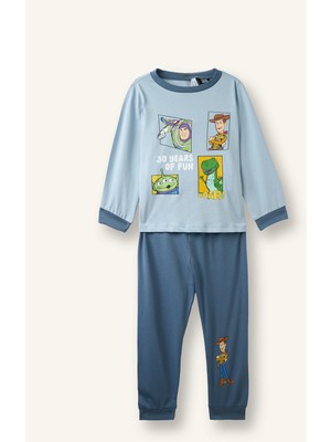 DeFacto Toy Story Baskılı Uzun Kollu Üst Elastik Bel Alt 2'li Pijama Takımı Erkek Bebek I1764A526AU