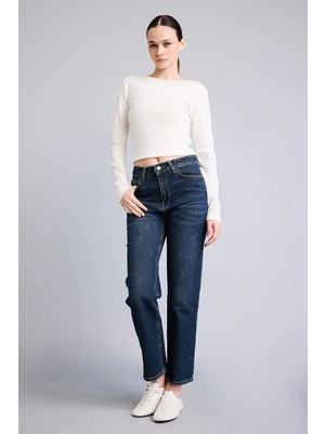 DeFacto Comfort Straight Orta Bel Boru Paça Jean Pantolon H1654AX26AU