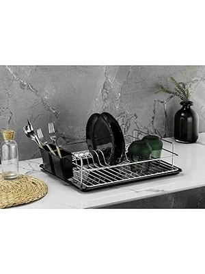 Uravas Store Sas Haus Bulaşıklık Bulaşık Sepeti Tek Katlı Tabaklık Krom