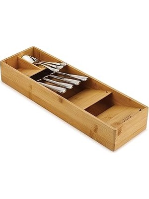 Uravas Store Joseph Joseph Kompakt Çatal Bıçak Çekmecesi Düzenleyici, 5 Bölmeli, 24+ Parça Için - Bambu
