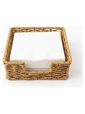 Uravas Store Açık Hasır Peçetelik Doğal Rattan Peçete Tutucu Masaüstü Organizer