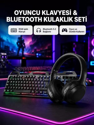 Nemere İthalat HN01 Kulaklık + PG-8018 Oyuncu Klavyesi Set Nemere Ithalat