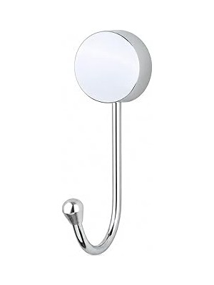 Uravas Store Alper Banyo Iris Krom Kaplama Tekli Askılık, Yapışkanlı ve Vidalı Montajlı Duvar Askısı, 35 mm Oval Bantlı Banyo Mutfak Antre Askısı