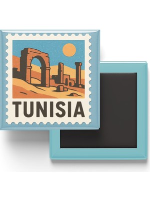 İberk Buzdolap Magneti Tunus Tunus Renkli Posta Pulu Temalı - 9x9 cm