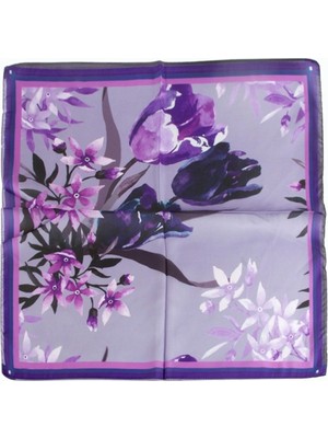 Hace Bazaar Orkide Desenli Zr Şifon Fular 50*50 cm
