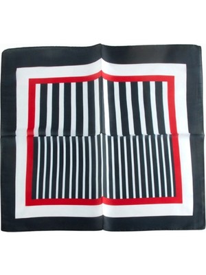 Hace Bazaar Çizgili Desenli Zr Şifon Fular 50*50 cm