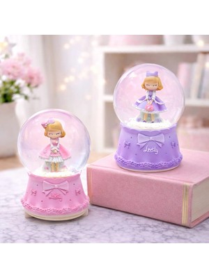 Uravas Store Kar Küresi Orta Boy Işıklı ve Müzikli Prenses Figürlü