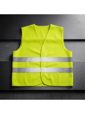 Uravas Store Kullanıma Uygun Fosforlu Sarı Ikaz Yeleği Çift Reflektörlü Iş Güvenliği Uyumlu