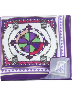 Hace Bazaar Pusula At Arabası Desenli Zr Şifon Fular 50*50 cm