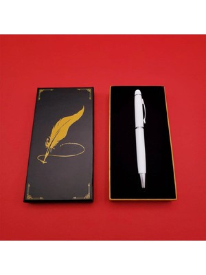 Uravas Store 17 cm Metal Kalem Tükenmez Beyaz