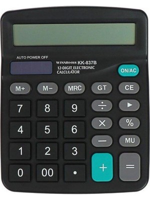 Uravas Store Masaüstü Hesap Makinesi Standart Fonksiyonlu 12 Haneli Geniş LCD Ekran Pill