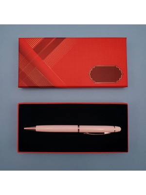 Uravas Store 17 cm Metal Kalem Kutulu Beyaz Tükenmez
