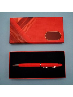 Uravas Store 17 cm Metal Kalem Kırmızı Tükenmez Touchpen