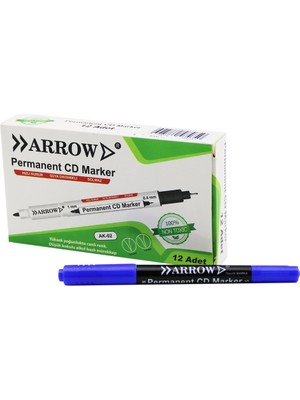 Uravas Store 1 mm Ölçülü Mavi CD Kalemi 2 Uçlu Marker ve 0.4 mm