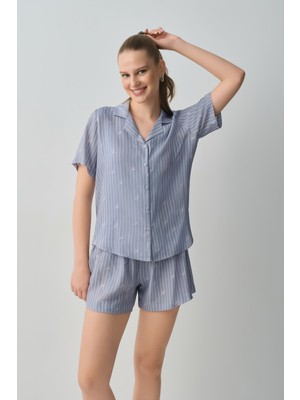 Suwen Jade Gömlek Yaka Şort Pijama Takımı