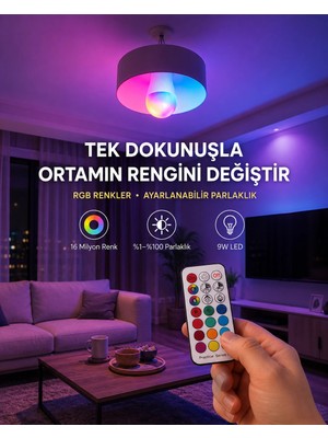 Renas Store Kumanda Destekli Çok Renkli Akıllı LED Ampul Yeni Nesil