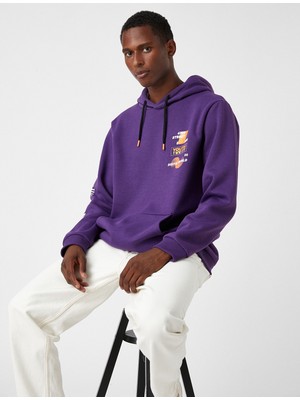 Koton Baskılı Kapşonlu Sweatshirt Şardonlu