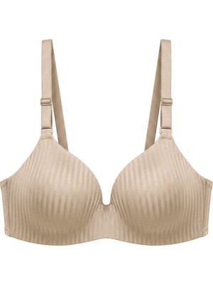 Cottonhill Seamless Bra - Rivelle | Ten Mikro Çizgi Desenli Balensiz Günlük Kadın Sütyen
