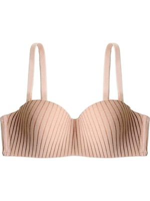 Cottonhill Seamless Bra - Striva | Ten Mikro Çizgi Desenli Balenli Toparlayıcı Kadın Sütyen
