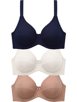 Cottonhill Bra - Novia | Büyük Beden Micro Balenli Minimizer Ayarlanabilir Askılı Kadın Sütyen 3'lü Paket
