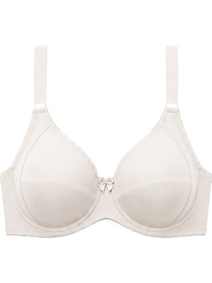 Cottonhill Bra - Novia | Krem Büyük Beden Micro Balenli Minimizer Ayarlanabilir Askılı Kadın Sütyen