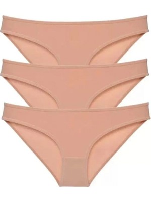 Hace Bazaar 3 Adet Süper Eko Set Likralı Kadın Slip Külot Ten