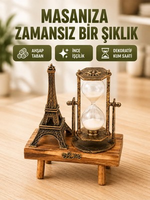 GRAYLINE Ev, Ofis ve Kafeler Için Retro Ahşap Kum Saati Dekorasyonu