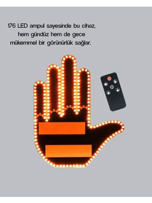 GRAYLINE 176 LED Amber Renkli El Hareketiyle Kontrol Edilen Motosiklet Dönüş Sinyali