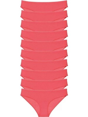 Hace Bazaar 10 Adet Süper Eko Set Likralı Kadın Slip Külot Fuşya