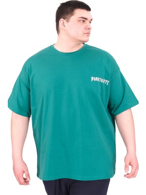 ModeXL Mode Xl Büyük Beden Erkek T-Shirt Bisiklet Yaka Born Tolyft U25029 Nefti