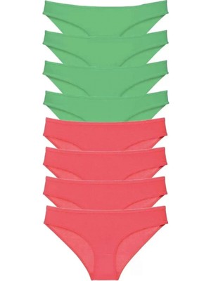 Hace Bazaar 8 Adet Eko Set Likralı Kadın Slip Külot Yeşil Fuşya