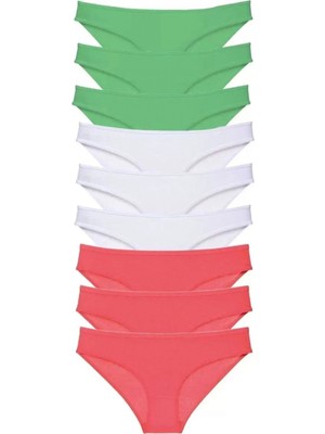 Hace Bazaar 9 Adet Süper Eko Set Likralı Kadın Slip Külot Yeşil Beyaz Fuşya