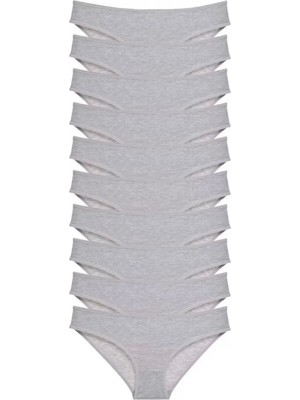 Hace Bazaar 10 Adet Süper Eko Set Likralı Kadın Slip Külot Gri