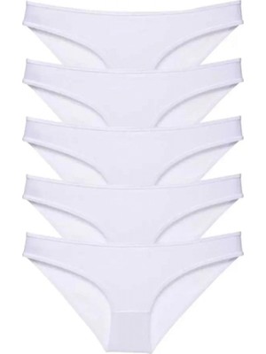 Hace Bazaar 5 Adet Süper Eko Set Likralı Kadın Slip Külot Beyaz