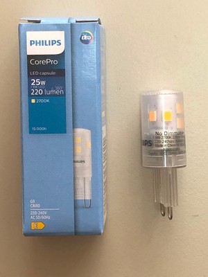 Philips 5 Adet Phılıps Corepro G 9 LED Kapsül  1.9W =25W  220 Lümen  2700K Sarı