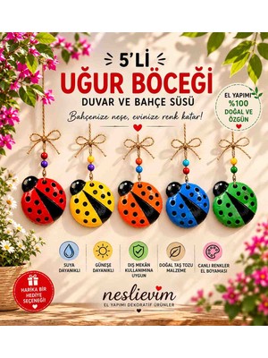 Nesli Evim El yapımı, Balkon dekorasyonu  5li Şans Uğur Böceği