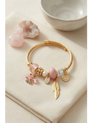 Renas Store Pembe Kelebek Model Charmlı Bileklik TJ-BB8737