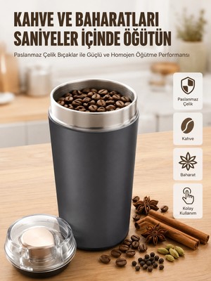 HBG Markt Paslanmaz Çelik Kahve ve Baharat Öğütücü - Mey Ithalat®
