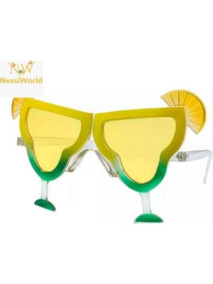 HBG Markt Mey Ithalat® Margarita Bardak Şeklinde Parti Gözlüğü Sarı 16X8 cm