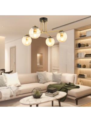 Apliqa Mali 4 Kollu Eskitme Modern Yatak Odası Mutfak Salon Avize