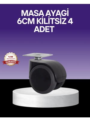 HBG Markt Mey Ithalat® Çok Amaçlı Kilitsiz Masa Ayağı Tekerleği 6 cm