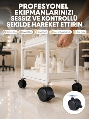 HBG Markt Mey Ithalat® Zemin Korumalı Kilitli Ayak Tekerlek Seti 6 cm