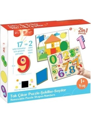 HBG Markt Mey Ithalat® FP2762 Tak Çikar Puzzle Şeki̇ller Sayilar