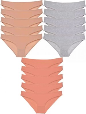 Hace Bazaar 15 Adet Süper Eko Set Likralı Kadın Slip Külot Ten Gri Pudra